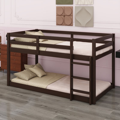Floor Bunk Bed with Built-in Ladder
