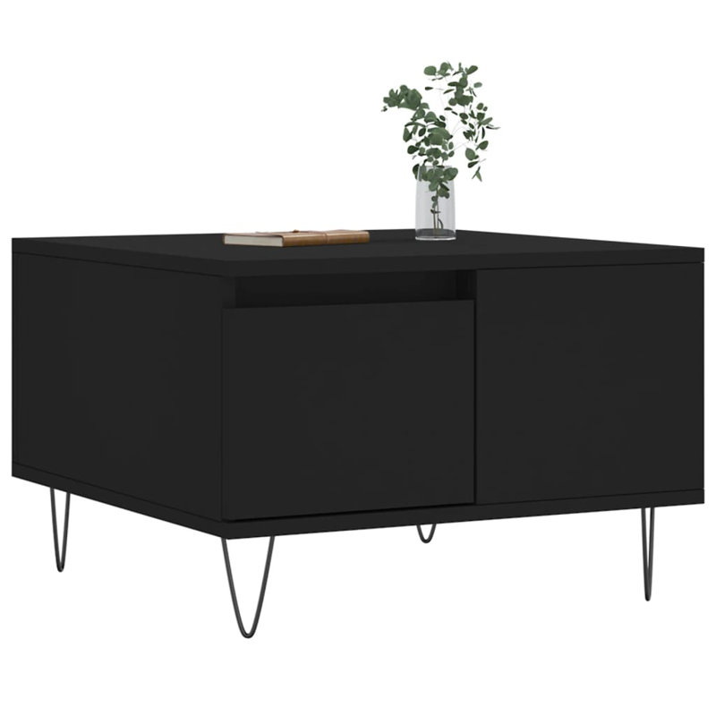 McBrine Four Leg Coffee Table with Storage, Black