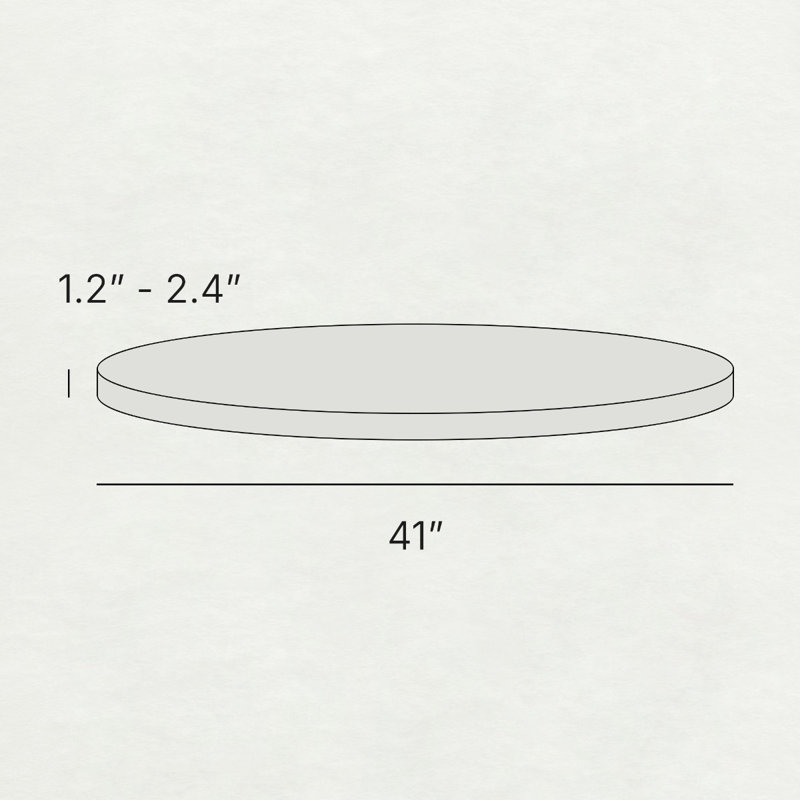 Table basse ronde en époxy de 41 po de diamètre, H 16 po x L 41 po x l 41 po