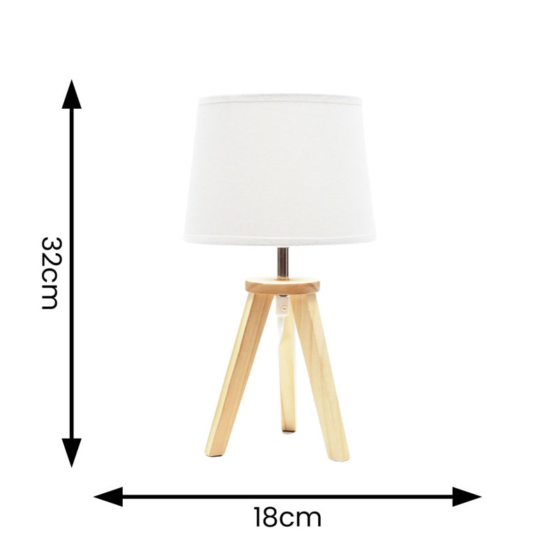 Byersville Tripod Lamp, Natural Base/White Shade