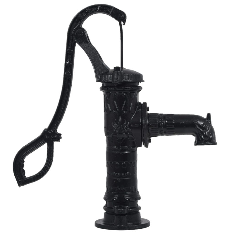 Black Cast Iron Garden Hand Water Pump