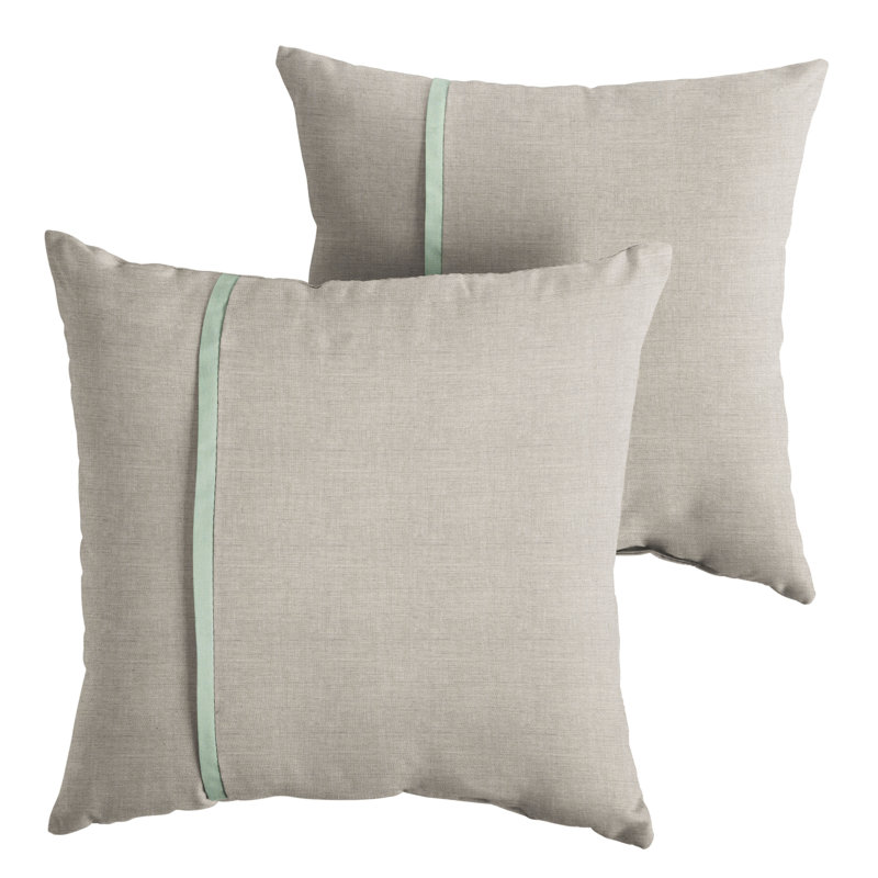 Tomuri Indoor/Outdoor Throw Pillow, 22" x 22", Cast Silver Sunbrella Plainweave