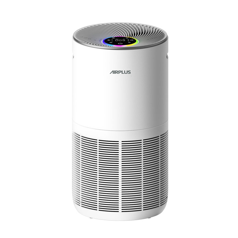 Purificateur d'air AIRPLUS pour chambre à coucher à domicile, couvre un moteur à couple élevé jusqu'à 1733 pi² par 38W, filtre lavable 3-en-1 avec mode de sommeil HEPA, nettoyeur 99,9%, mode automatique, verrouillage enfant, blanc