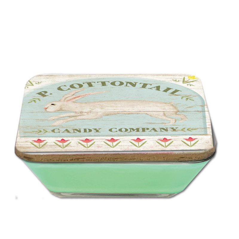 Bougie à la cire de soja 3-en-1 20 oz avec couvercle Cottontail