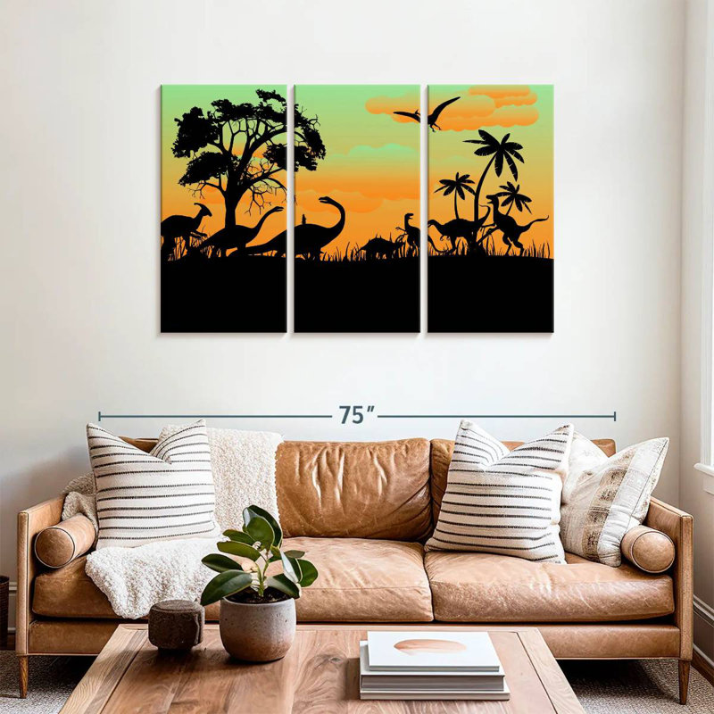 Silhouette de dinosaures Brampt, H 36 po x l 57 po