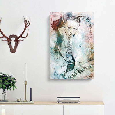 Nat King Cole In Abstract - Wrapped Canvas