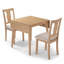 Ensemble de salle à manger 3 pièces à abattants avec 2 chaises rembourrées et pieds en bois massif-2057377841-2057377842
