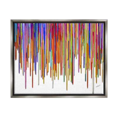 " Abstract Rainbow Lines Dripping " by Lena Owens