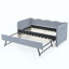 Divan-lit rembourré polyvalent 3 en 1 avec couchette coulissante et poches de rangement latérales, idéal pour les espaces multiples et les espaces restreints-358199608