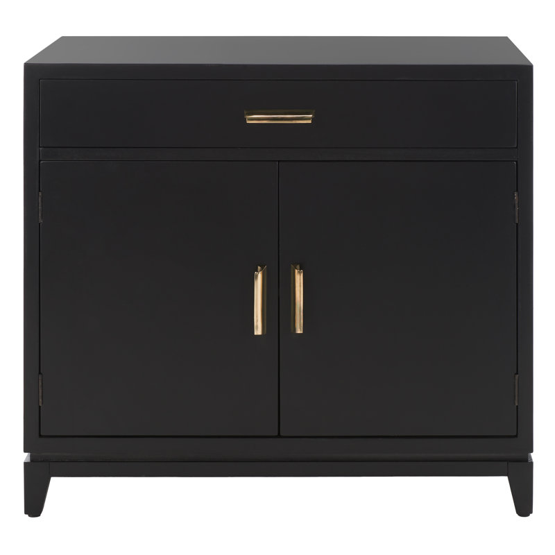 Albanie Solid Wood Accent Cabinet, Black