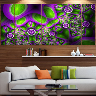 « green mauve exotique pattern », impression sur toile, reproduction d’art sur toile