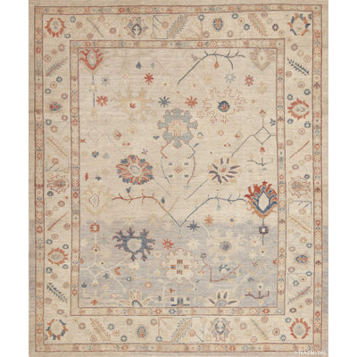One-of-a-Kind 8'4" X 9'11" New Age Area Rug Beige/Blue/Red/Ivory