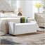 Banc de rangement 49 po en chenille avec base en métal doré-1787524140