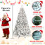 Arbre de Noël 4,5 pi avec 250 lumières UL et 24 pommes de pin naturelles - pointes en PVC enneigées, 498 pointes, structure articulée, support en métal stable, installation facile-1833060254-1833060253