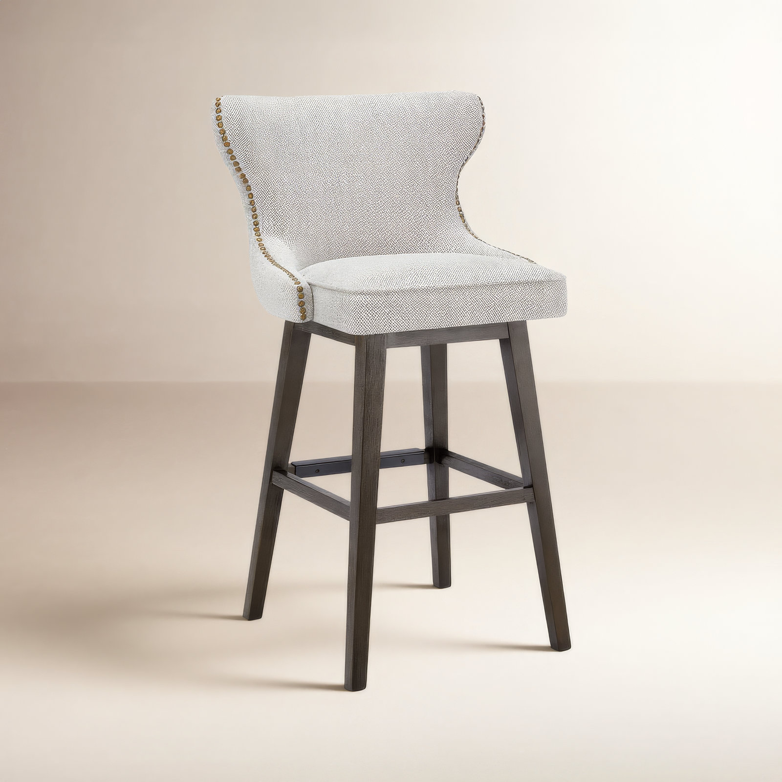 Caraline Swivel Bar and Counter Stool, Bar Stool (30" Seat Height), White