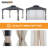 Sunjoy Hardtop Gazebo 11 x 13 ft. Outdoor Patio Black Metal Gazebo, Double Tiered Gazebo with Ceiling Hook and Mesh Netting