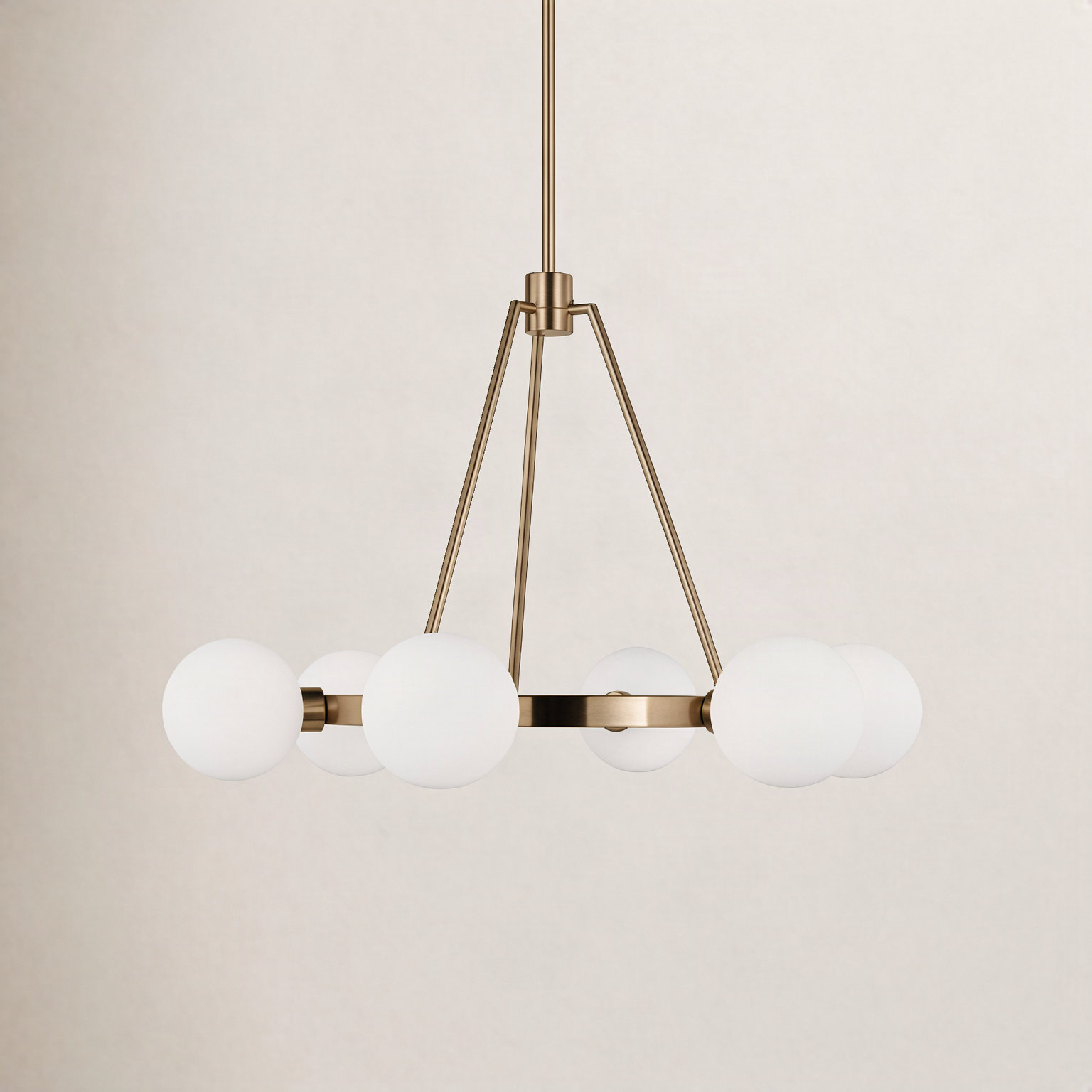 Helen 6-Light Chandelier, Satin Brass