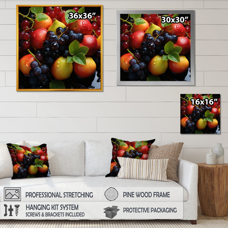 Impression sur toile «Fruit plater», H 30 po x l 30 po x P 1,5 po