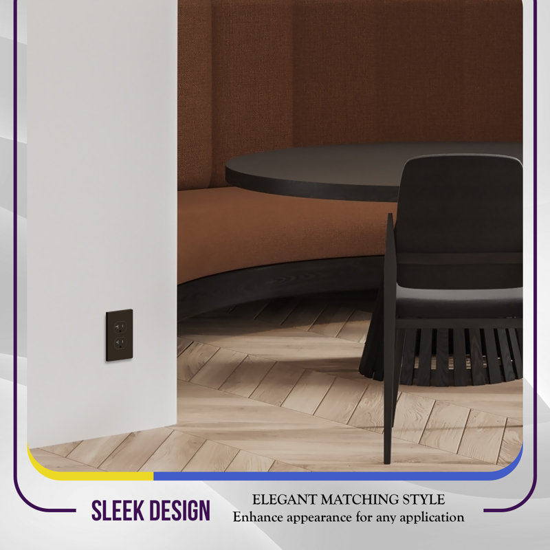 Plaques murales sans vis ENERLITES - Rectangle, brun, Brun, 20