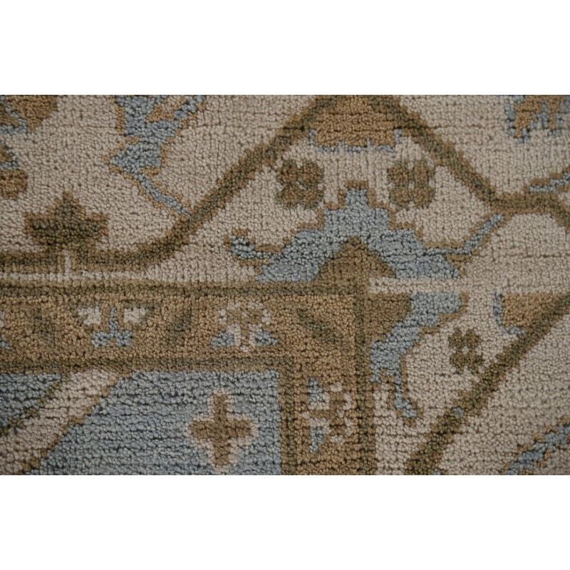 Tapis bleu carré Oushak 8 x 8