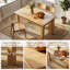 120-160cm Extending Dining Table with 8cm Solid Wood Legs - Seats 4-6 - Modern Natural Wood