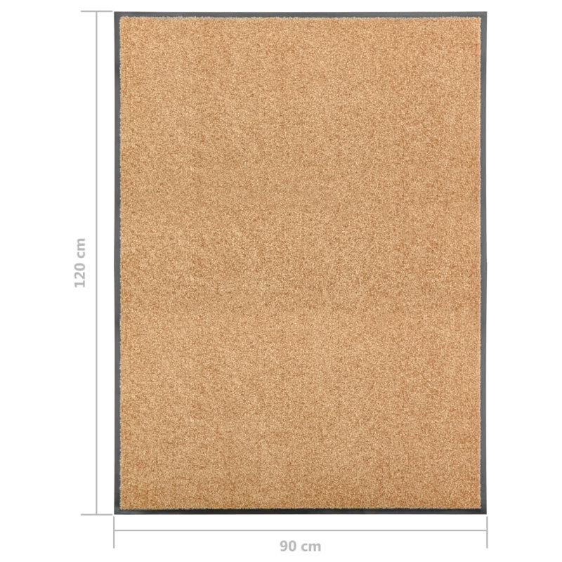 Deirore Non-Slip Indoor / Outdoor Doormat, 0.9cm H x 120cm W x 90cm L, Cream