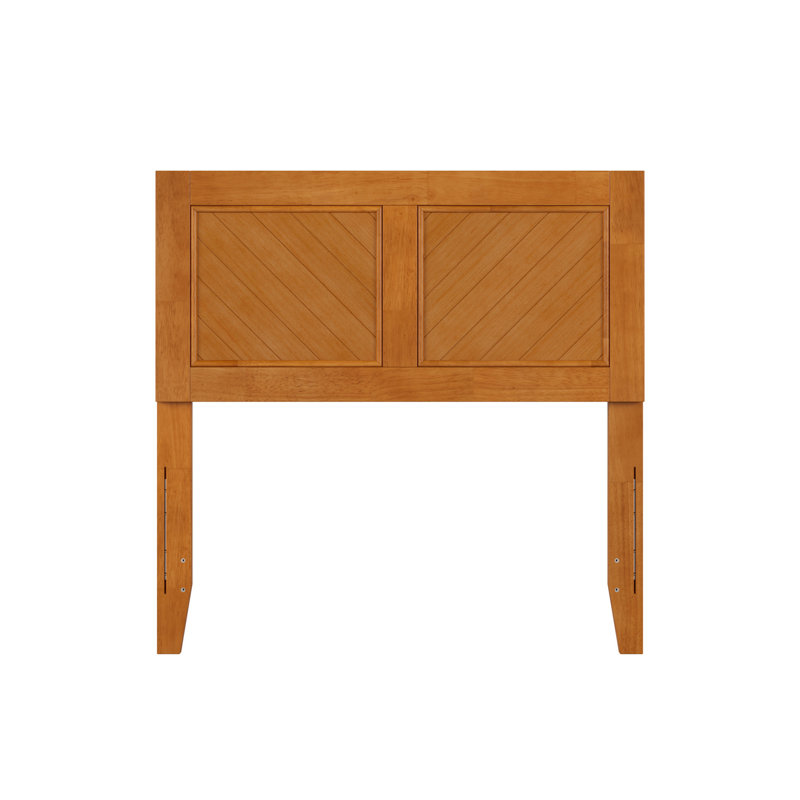Emmitte Solid Wood Rustic Chevron Headboard, Twin, Light Toffee