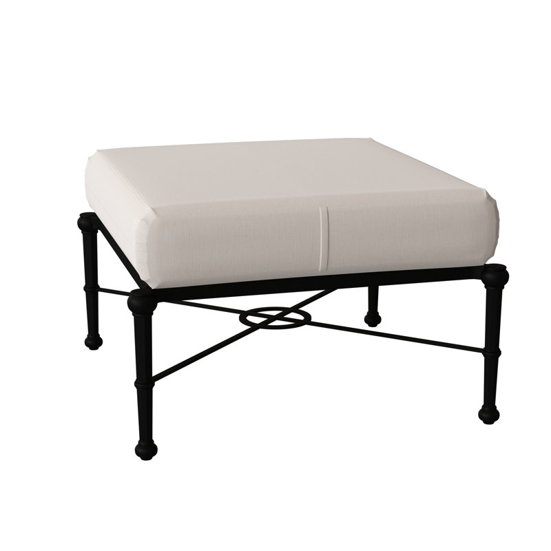 Repose-pieds d'extérieur avec coussin Delphi, Noir texturé, Toile spa Sunbrella®