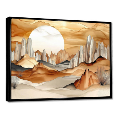 «Desert at Day's End - Sunset Landscape», art mural sur toile