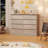 Horizontal 8-Drawer Modern Dresser with Deep Drawers and Wide Top, Wooden Chest for Bedroom or Living Room-584733647