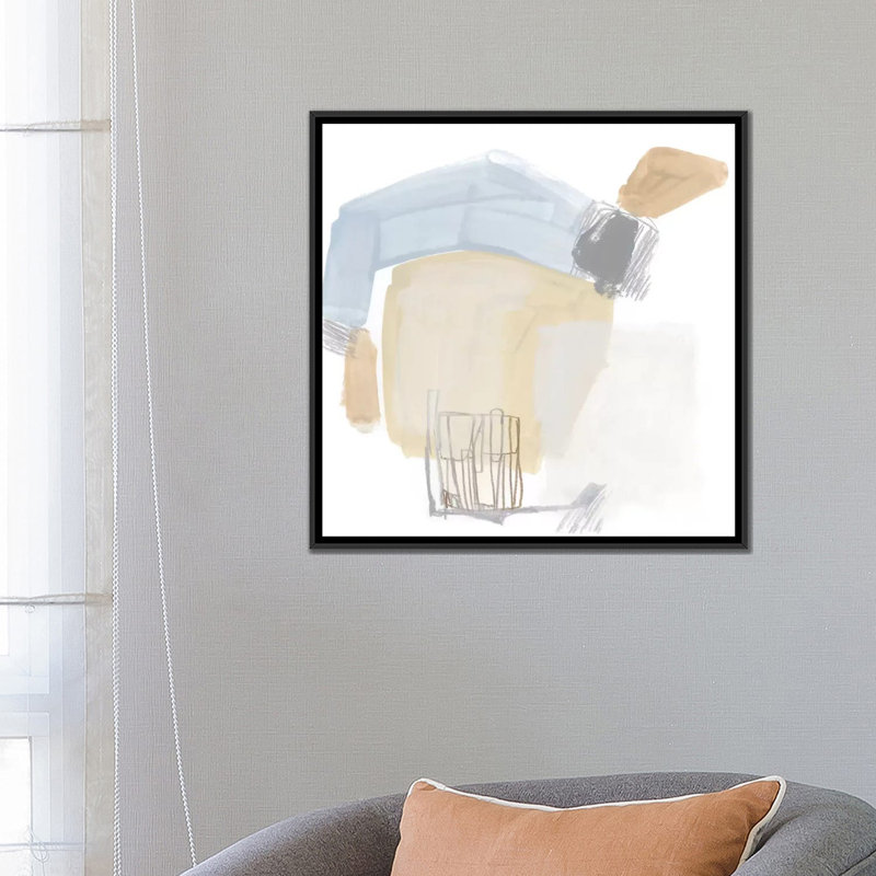 « overture iv », impression sur toile, H 18 po x l 18 po x P 1,5 po, Toile avec cadre noir, Pas de tapis