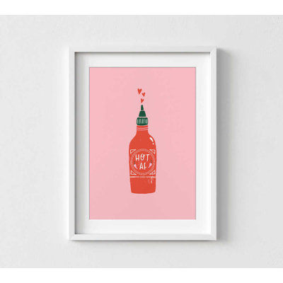 «Hot Sauce Love Art» - Décoration murale personnalisable | Reproduction d'art encadrée aux couleurs vives