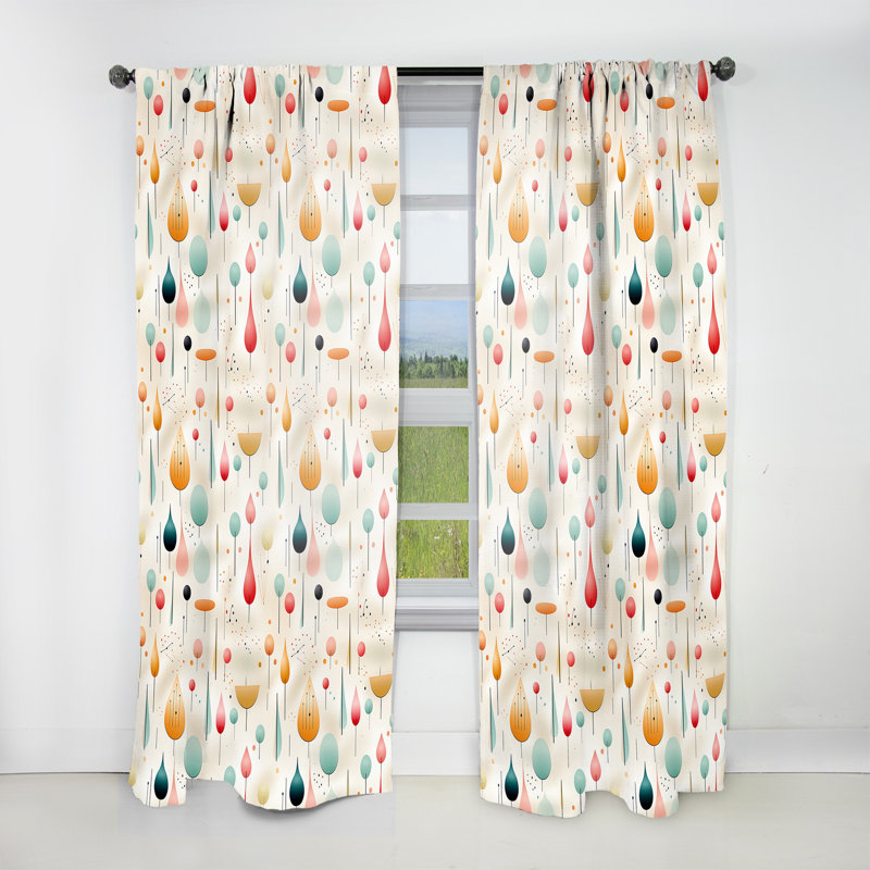 Minimalisme, motif de fougères beiges I - rideau moderne - velours obscurcissant - 1 panneau, L 52 po x L 63 po