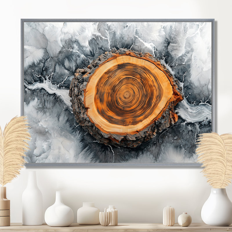 «Winter Forest Path Of The Crystal River I», art mural forêt, Argent argent, H 12 po x l 20 po, Cadre flottant