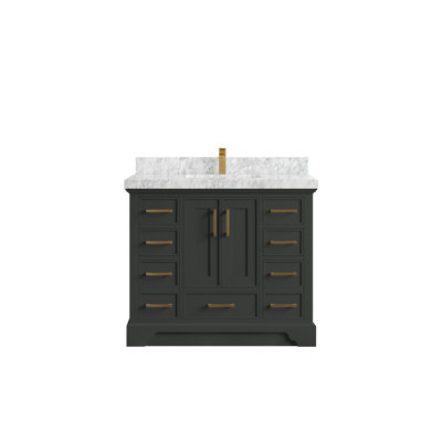 Meuble-lavabo simple 42 po avec plateau Charlotte