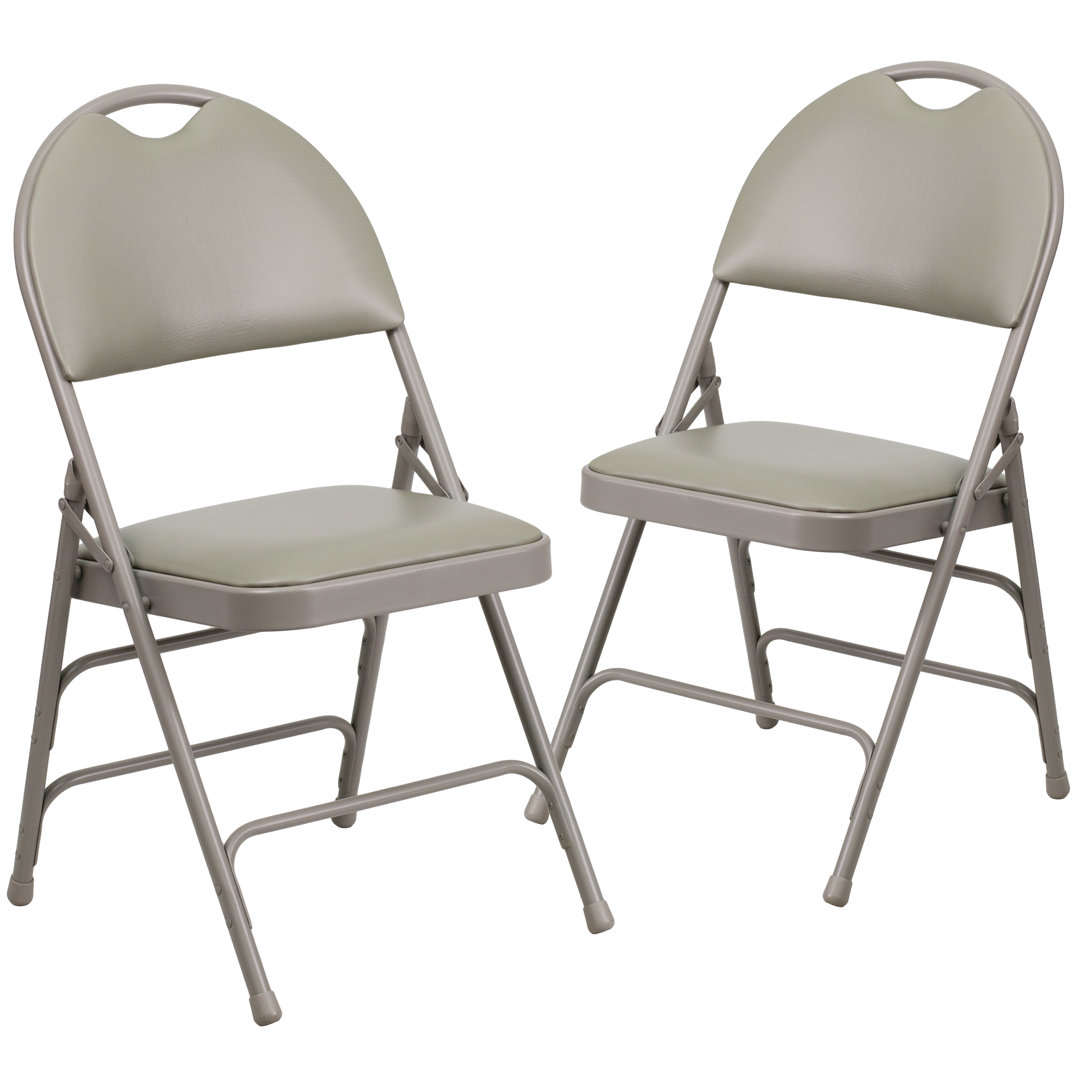Extra Large Ultra-Premium Triple Braced Folding Chair (Set of 2) Inbox Zero 
