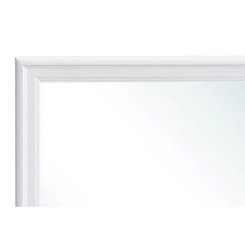 Miroir avec cadre champagne argenté, Carrée, Blanc, 38 po x 38 po