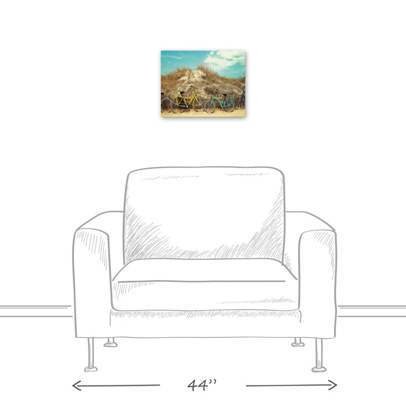 Beach Bikes sur toile, H 11 po x l 14 po x P 1,25 po, Toile tendue
