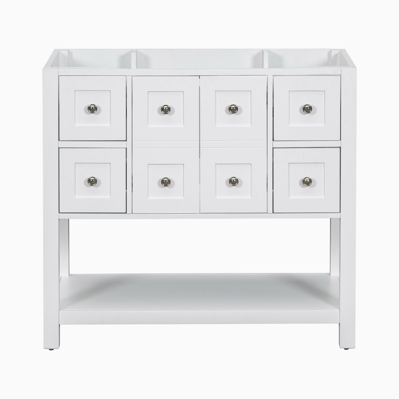 Base de meuble-lavabo simple 35,60 po seulement, Blanc