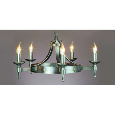 Grandfield 5 - Light Waggon Wheel Chandelier