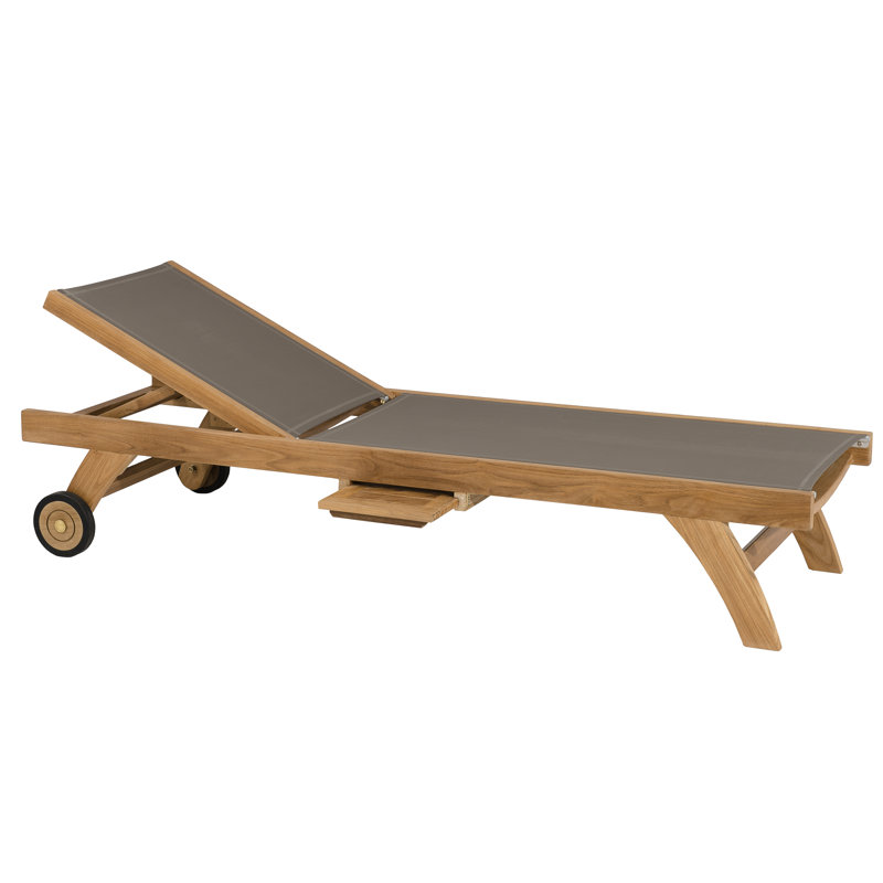 Woehler 198cm Long Reclining Teak Single Chaise