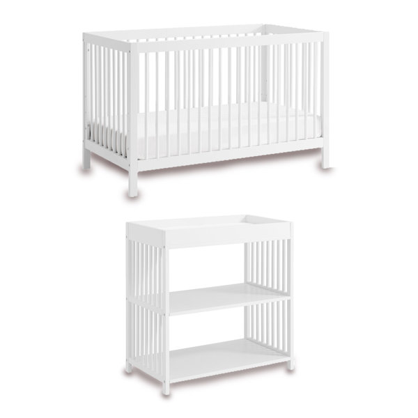 Crib With Lowering Side Rail Oxford Baby Dawson Nursery Set 3-in
