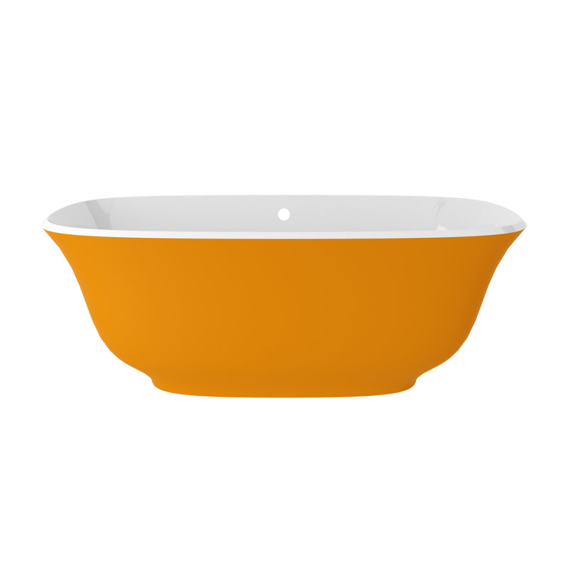 Amiata 65"x 32" Freestanding Soaking Bathtub, Daffodil Yellow