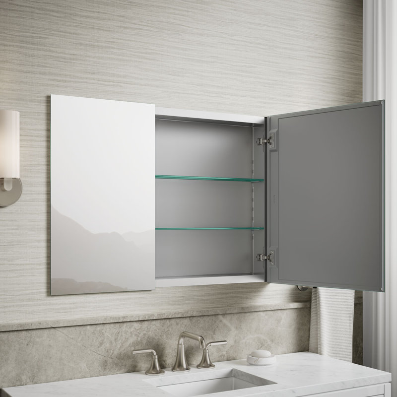 Embark Slim Rectangular Two-Door Medicine Cabinet, 26" H x 35" W x 4" D