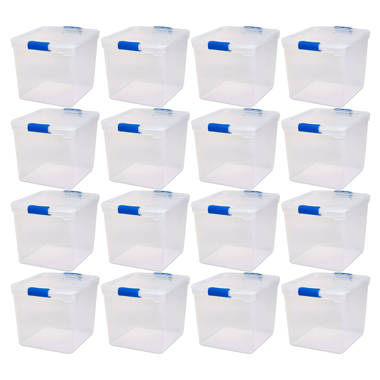 Homz 31 qt Holiday Clear Plastic Storage Container w/ Latching Handles (4 Pack)