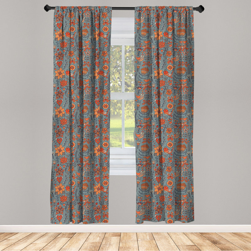 Nature Semi-Sheer Rod Pocket Curtain Panels, 28" x 84"