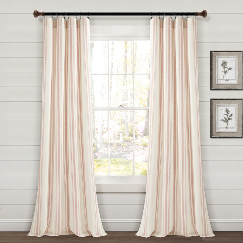 Cotton Blend Semi Sheer Curtain Pair, 42" W x 84" L, Navy