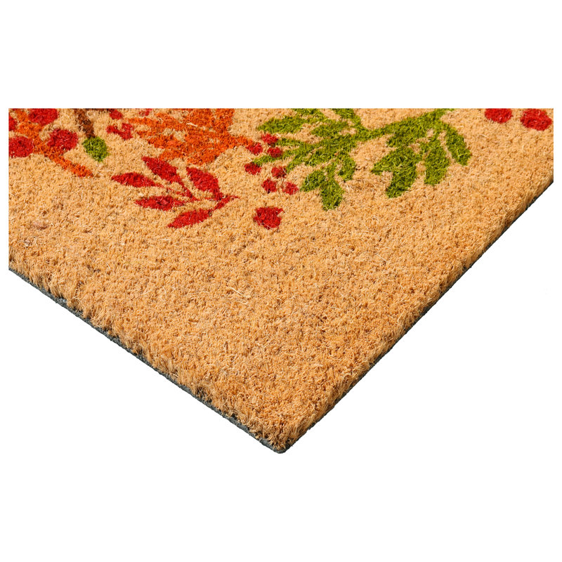 Tapis de porte d'extérieur antidérapant Loyola Fall Wreath 29 po x 17 po