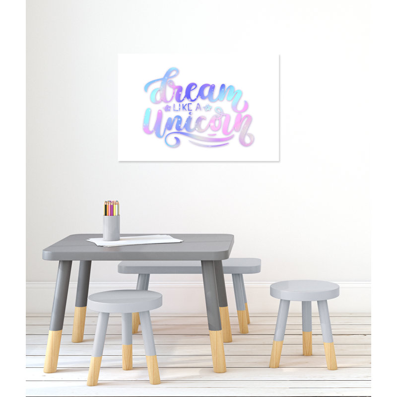 «Dream Like a Unicorn», impression sur papier, H 24 po x l 36 po x P 1,5 po, Canevas