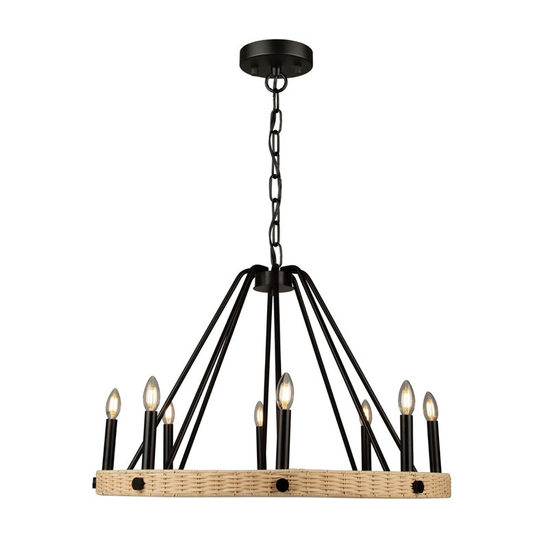 Lustre 8 lumières Braneisha noir